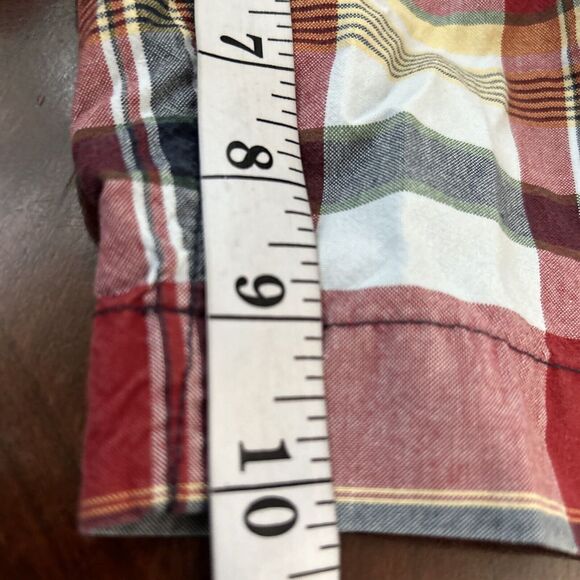 Vtg Y2K Abercrombie & Fitch Shorts Men's 32 Red Blue Plaid Longer Length A&F - Picture 7 of 8